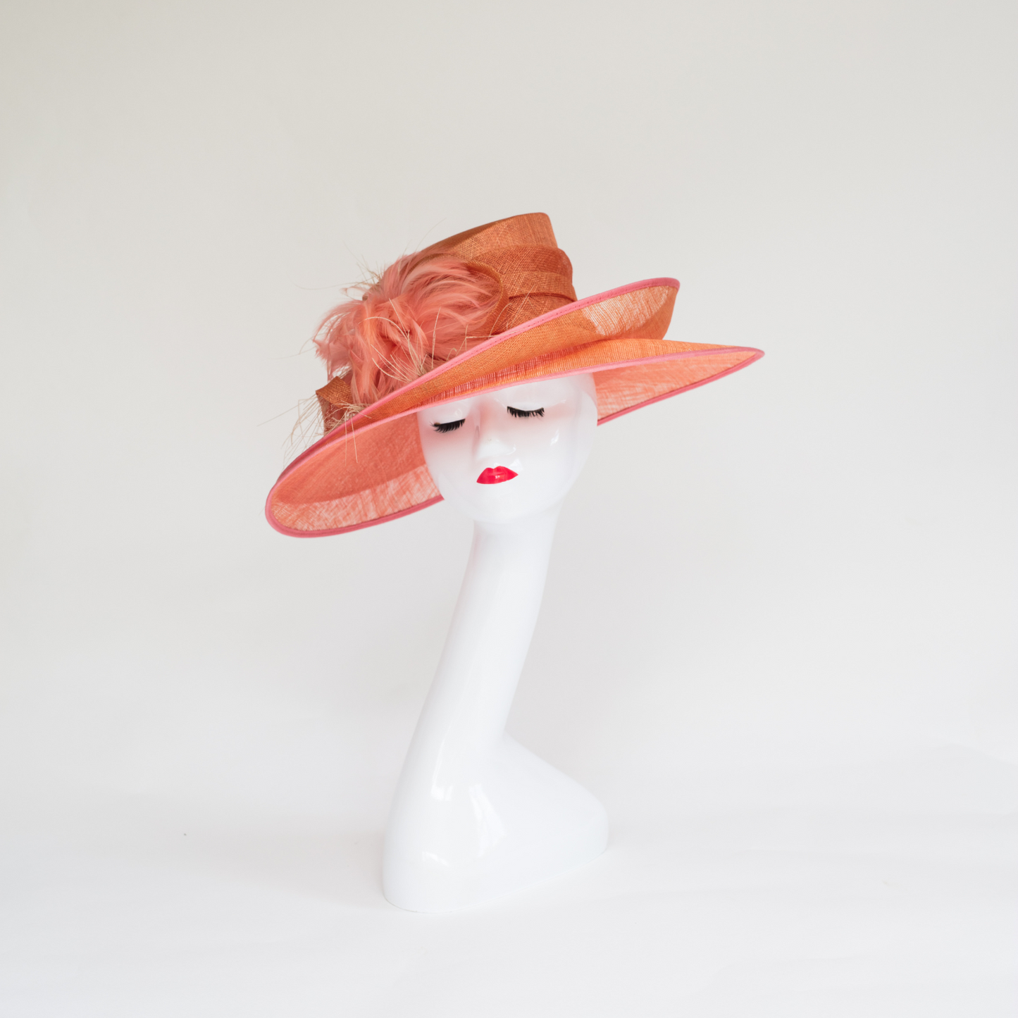 Orange Double Brim Hat