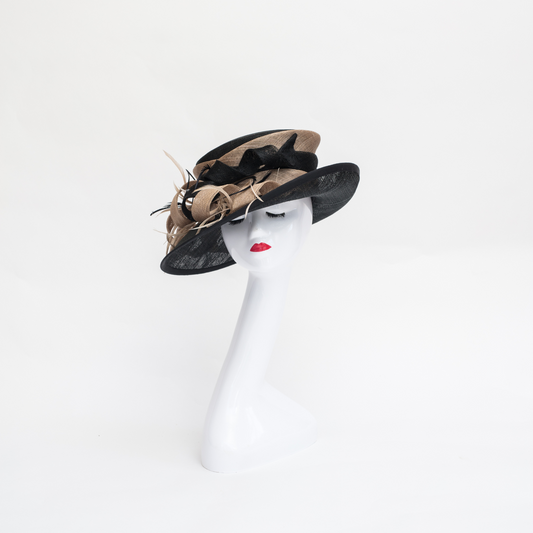 Black Tan Twirl Hat