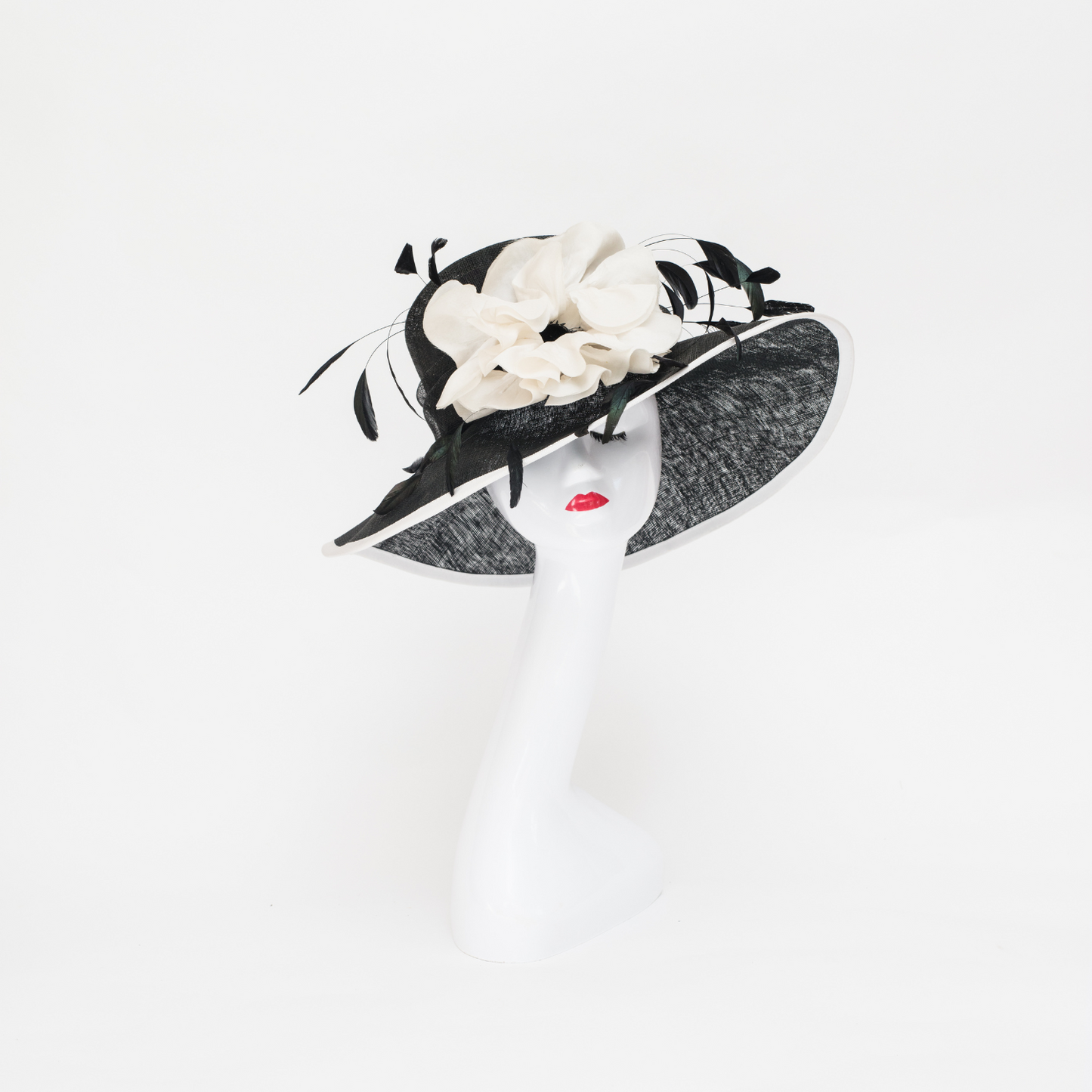 Black Floral Hat